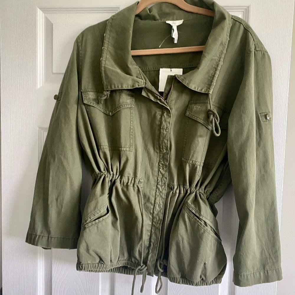 JOIE Khaki Utility Zip Jacket Women’s Sz. S NWOT